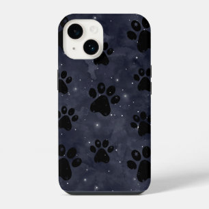 Coque Pour iPhone 14 Étoiles Lune Aquarelle Patte Bleue