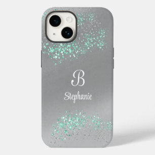 Coque Pour iPhone 14 Étoiles scintillantes magiques modernes argent
