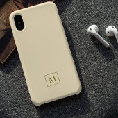 Coque Pour iPhone 14 Étui crème moderne minimal élégant monogramme init
