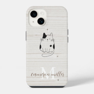 Coque Pour iPhone 14 Étui de nom de monogramme initial moderne minimal
