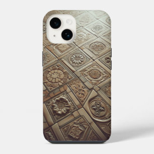 Coque Pour iPhone 14 Étui de téléphone à carreaux ornés vintage - Class
