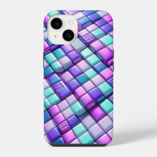 Coque Pour iPhone 14 Étui de téléphone à grille technologique iridescen