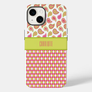 Coque Pour iPhone 14 Étui de téléphone à motifs cachemire et argyles ro
