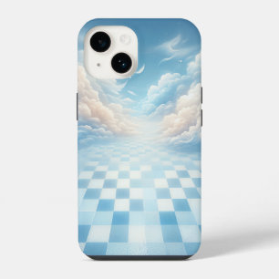 Coque Pour iPhone 14 Étui de téléphone Ciel damier bleu surréaliste - R