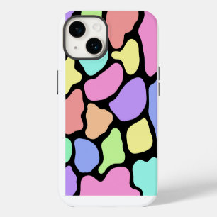 Coque Pour iPhone 14 Étui de téléphone couleur pastel abstrait (noir)