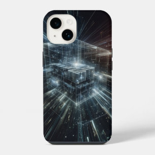 Coque Pour iPhone 14 Étui de téléphone Cyber Cube Futuriste - Lumière H