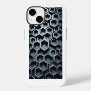 Coque Pour iPhone 14 Étui de téléphone en métal 3D moderne en forme d'h