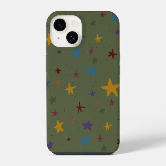 Coque Pour iPhone 14 Étui de téléphone étoile coloré vert