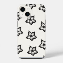 Étui de téléphone Fleur Noir&Blanc pour iPhone 16