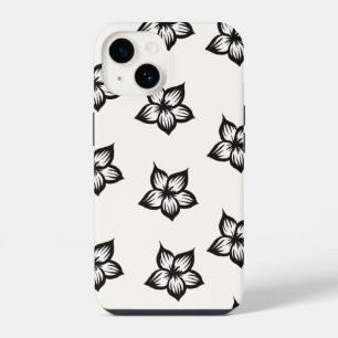 Coque Pour iPhone 14 Étui de téléphone Fleur Noir&Blanc pour iPhone 16