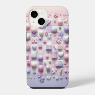 Coque Pour iPhone 14 Étui de téléphone fleuri rose Shabby Chic - Blanc