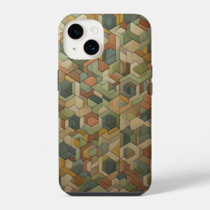 Coque Pour iPhone 14 Étui de téléphone géométrique hexagonal de couleur
