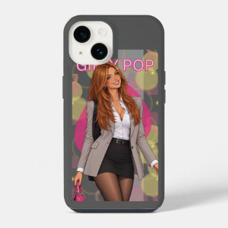 Coque Pour iPhone 14 Étui de téléphone gris mode pop féminine