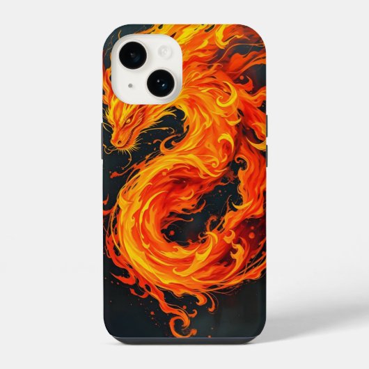 Coque Pour iPhone 14 Étui dragon de feu (Verso)