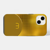Coque Pour iPhone 14 Étui en sequins dorés monogramme Case-Mate pour iP (Verso Horizontal)