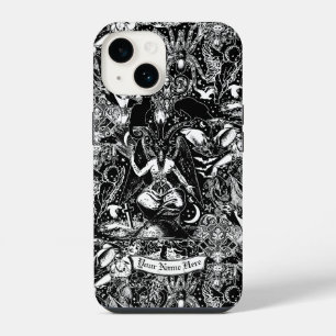 Coque Pour iPhone 14 Étui gothique personnalisé Baphomet Satanique