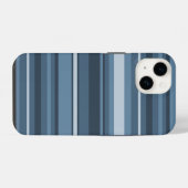 Coque Pour iPhone 14 Étui iPhone Case-Mate à rayures gris-bleu (Verso Horizontal)