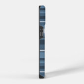 Coque Pour iPhone 14 Étui iPhone Case-Mate à rayures gris-bleu (Côté droit)