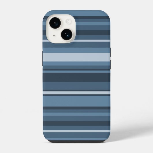 Coque Pour iPhone 14 Étui iPhone Case-Mate à rayures gris-bleu (Verso)
