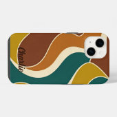 Coque Pour iPhone 14 Étui iPhone Case-Mate Minimalist Retro Waves (Verso Horizontal)