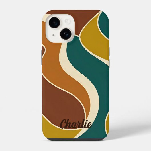 Coque Pour iPhone 14 Étui iPhone Case-Mate Minimalist Retro Waves (Verso)