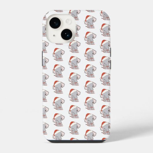 Coque Pour iPhone 14 Étui iPhone Éléphant de Noël (Verso)