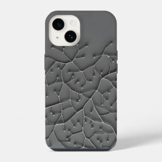 Coque Pour iPhone 14 Étui iPhone en organique gris foncé à texture mode