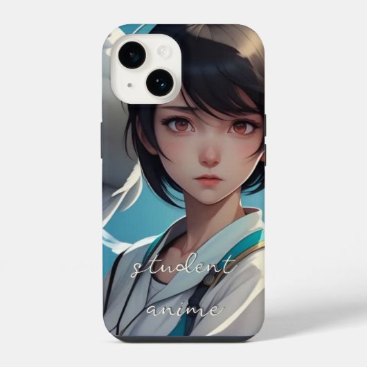 Coque Pour iPhone 14 Étui iPhone monogrammé Anime étudiant Case-Mate (Verso)