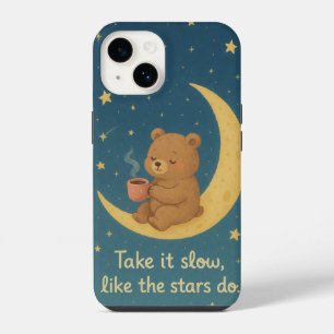 Coque Pour iPhone 14 Étui iPhone 'Prenez votre temps – Ourson rêveur su