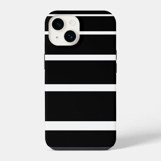 Coque Pour iPhone 14 Étui iPhone rayé noir et blanc Case-Mate (Verso)