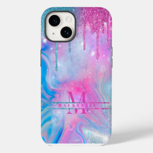 Coque Pour iPhone 14 Étui licorne Mat à paillettes holographiques arc-e
