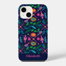 Étui pour iPhone / iPad floral stylisé coloré amus