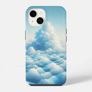 Coque Pour iPhone 14 Étui pour téléphone Dreamy Blue Clouds - Grille de