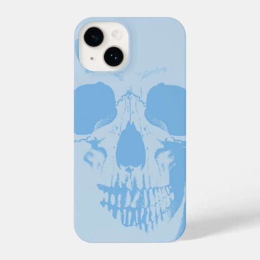 Coque Pour iPhone 14 Face du crâne bleu (Verso)