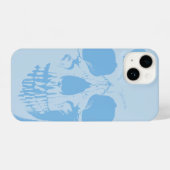 Coque Pour iPhone 14 Face du crâne bleu (Verso Horizontal)