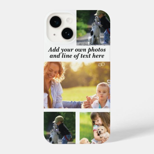 Coque Pour iPhone 14 Faites votre propre collage photo et texte (Verso)