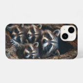Coque Pour iPhone 14 Famille Racoon (Verso Horizontal)