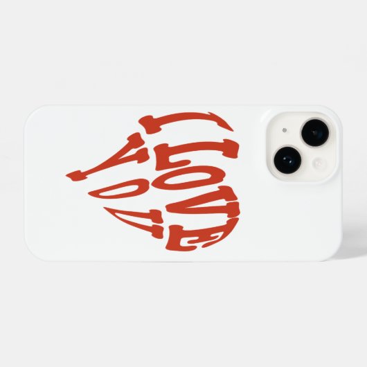 Coque Pour iPhone 14 Fancy Romantic Red Je T'Aime Iphone14 Coques. (Verso Horizontal)