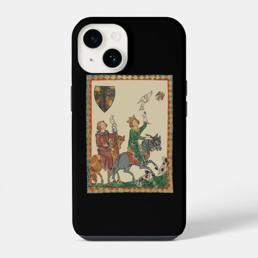 Coque Pour iPhone 14 Fauconnerie, Codex Manesse du XIVe siècle (Verso)