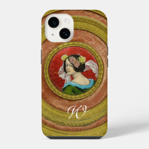 COQUE POUR iPhone 14 FEMME ROMANTIQUE AVEC FLEURS ÉMAIL VINTAGE