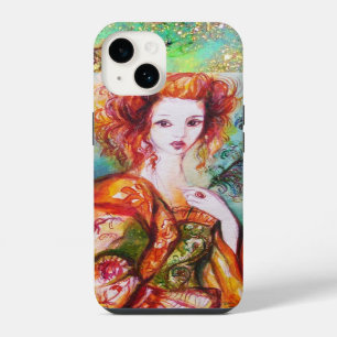 COQUE POUR iPhone 14 FEMME ROMANTIQUE AVEC PLUME DE PAON ÉTOILÉE