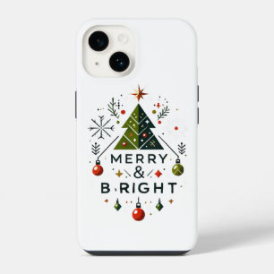 Coque Pour iPhone 14 Festive Joyeux et brillant Design d'arbre de Noël