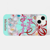 Coque Pour iPhone 14 Fête rétro en aluminium Wreath (Verso Horizontal)