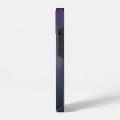 Coque Pour iPhone 14 Feuille d'érable argentée sur monogramme violet ro (Côté gauche)