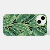 Coque Pour iPhone 14 Feuilles de bananes tropicales vertes (Verso Horizontal)
