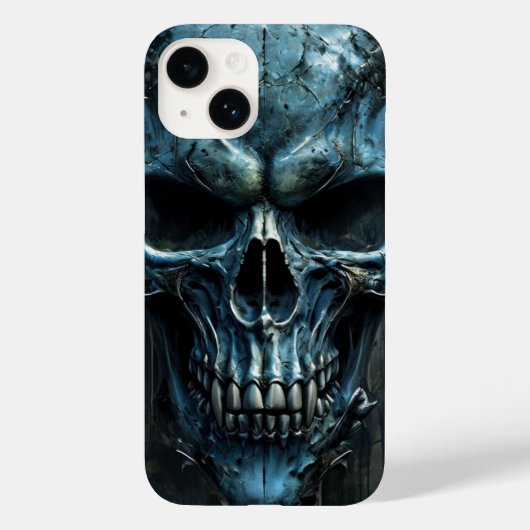 Coque Pour iPhone 14 Fierce Blue Skull iPhone 14 Coque (Verso)