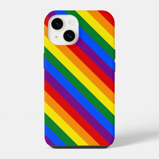 Coque Pour iPhone 14 Fierté arc-en-ciel (Verso)