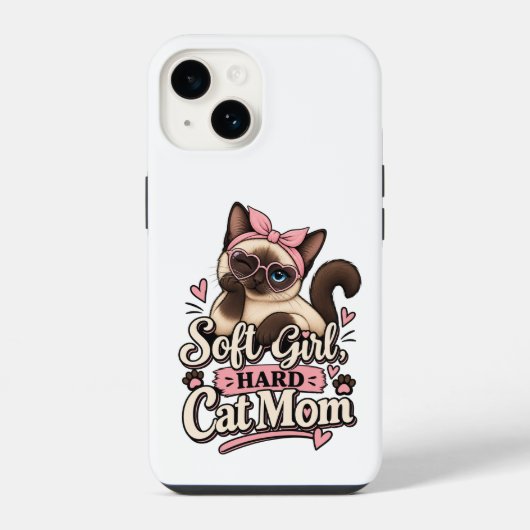 Coque Pour iPhone 14 Fille douce Mère de chat dure Autocollant | Mère d (Verso)