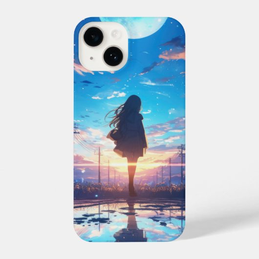 Coque Pour iPhone 14 Fille japonaise au milieu de l'eau... (Verso)