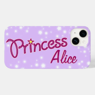 Coque Pour iPhone 14 Filles nommées princesse étoile lilas mauve